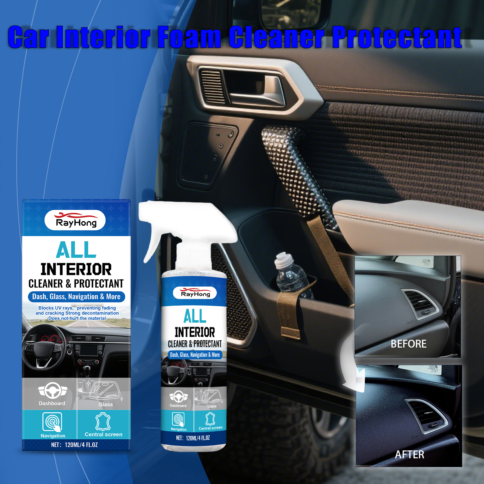Rubber Cleaner Foam - Car Interior Foam Cleaner Spray Car
