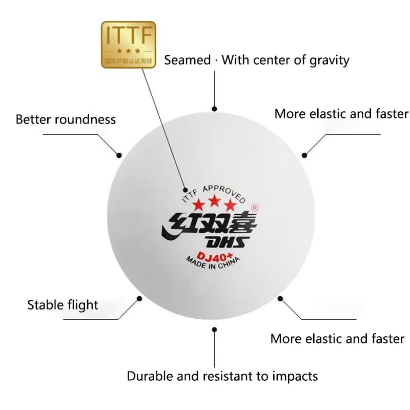 New DHS DJ40+ Table Tennis Bal - Table Tennis Game Pc のレビューと価格