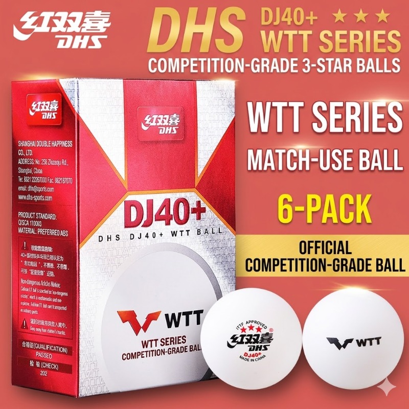 6pcs Original DHS WTT Ping Pon - Table Tennis Game Pc のレビューと価格